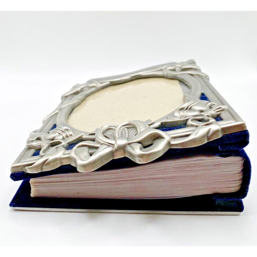 Photo Album Pewter Finish Anniversary Frame Holds 80 4x6 Photos Wedding Gift - Picture 4 of 10